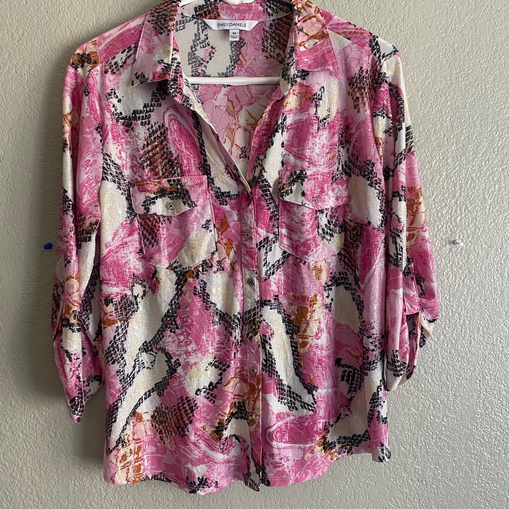 Pink Multi-Color Women's Top by Emely Daniels